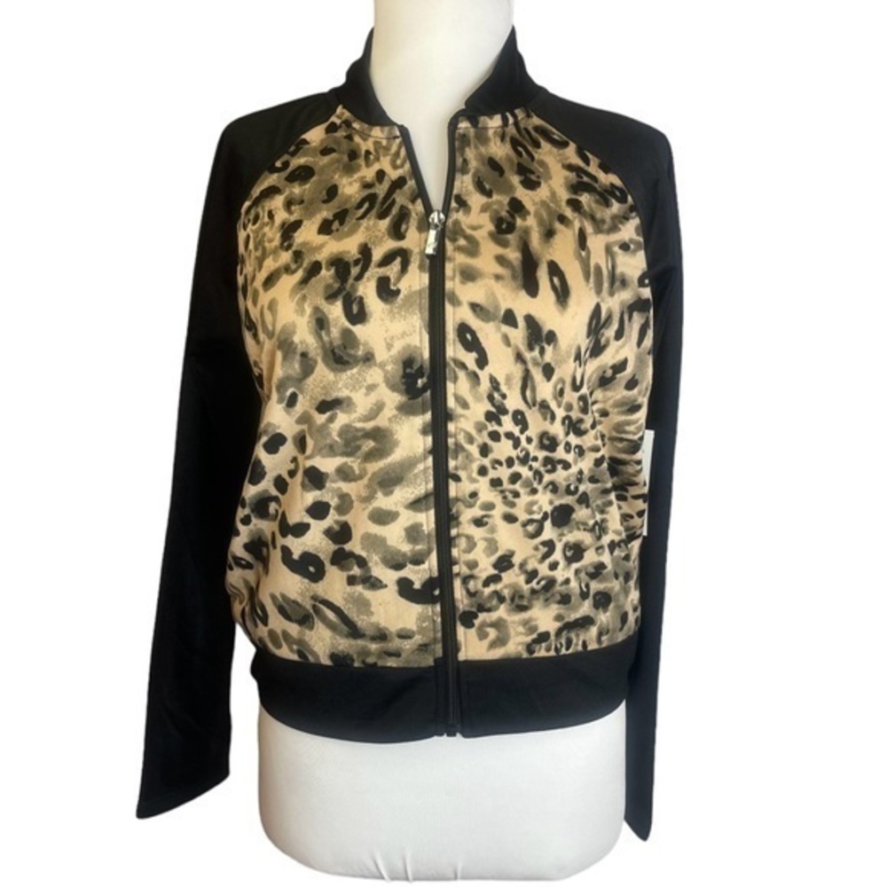 Juicy by Juicy Couture Black Cheetah Print Athletic Jacket XS $55